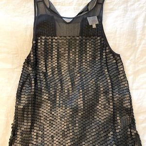 Sequined tank top.